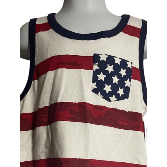 Tommy Bahama Kids 2-Pack USA Graphic Tank & Tee White Red Blue Star Stripe S 5/6 - Picture 7 of 12
